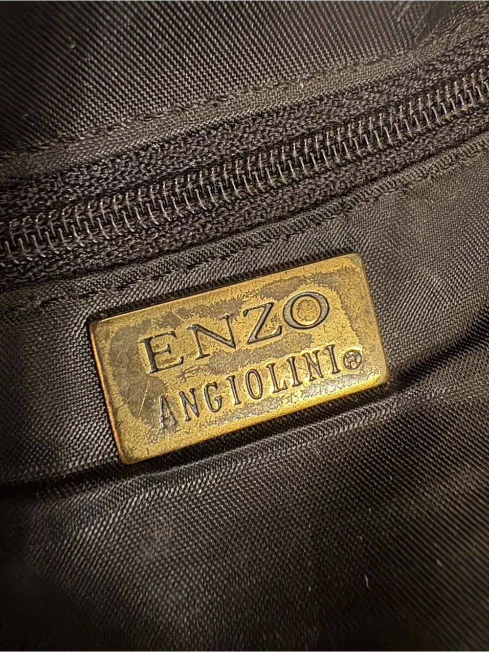 Enzo Angiolini Black Woven Leather Shoulder Tote Bag Vintage